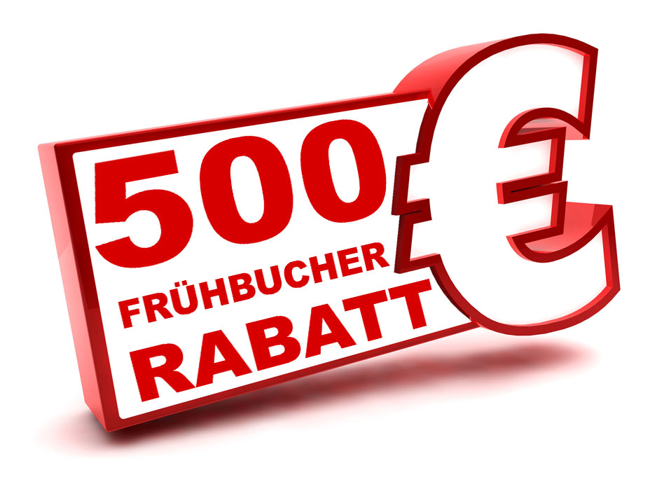500 Euro Frühbucher Rabatt auf die Seminargebühr